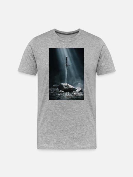 Sword in Stone: Mystic Blade - Men's Premium Organic T-Shirt - heather grey