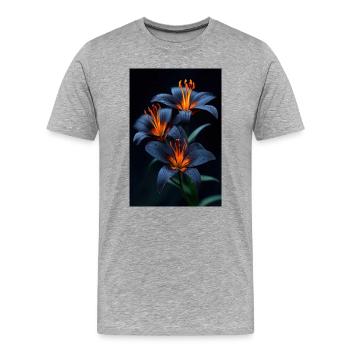 Midnight Lily Ember Glow - Men's Premium Organic T-Shirt - heather grey - Front - Damien (186cm)