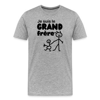 I'm The Big Brother Baby Announcement Gift - Men's Premium Organic T-Shirt - heather grey - Front - Damien (186cm)