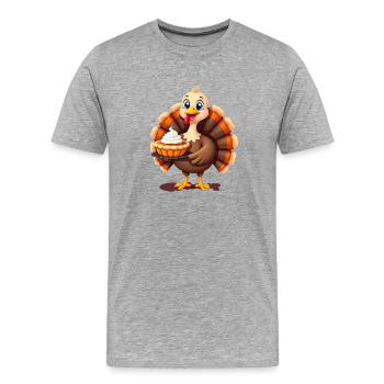 Thanksgiving Funny Thanksgiving Turkey - Men's Premium Organic T-Shirt - heather grey - Front - Damien (186cm)