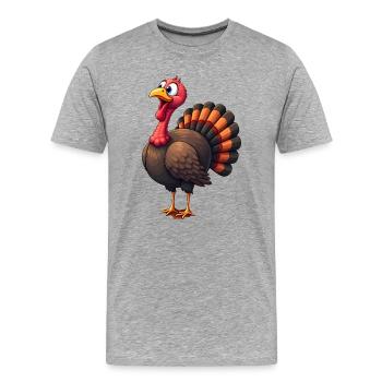 Thanksgiving Funny Thanksgiving Turkey - Men's Premium Organic T-Shirt - heather grey - Front - Damien (186cm)