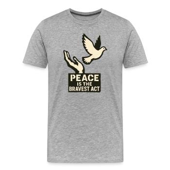 paix - T-shirt bio Premium Homme - gris chiné - Devant - Damien (186cm)