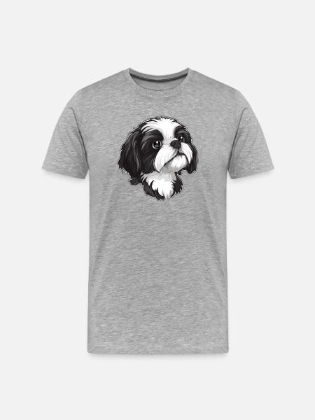 shih tzu - Men's Premium Organic T-Shirt - heather grey