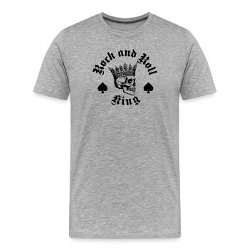 Le roi du rock and roll - T-shirt bio Premium Homme - gris chiné - Devant - Damien (186cm)