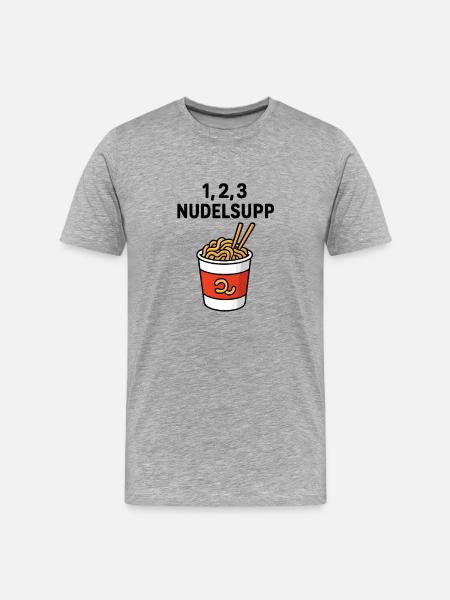1-2-3_Nudelsupp - Men's Premium Organic T-Shirt - heather grey