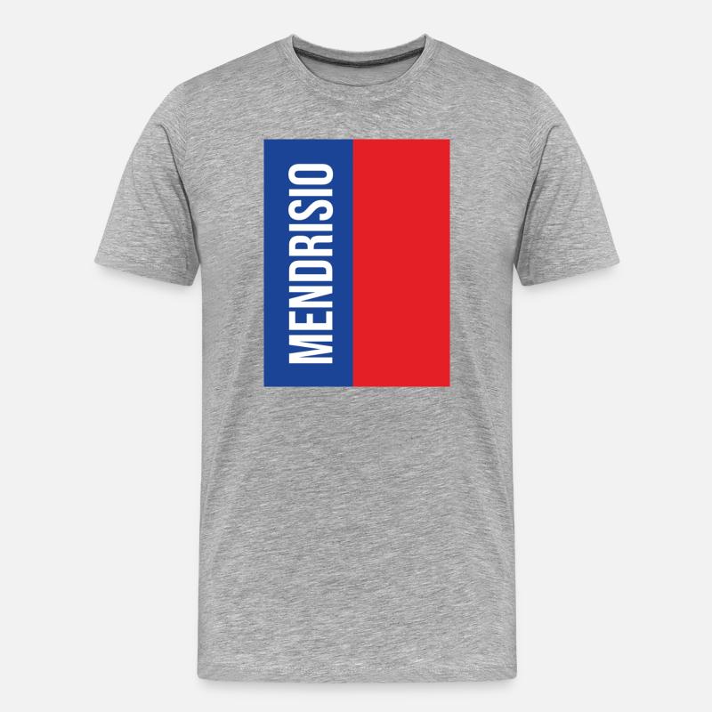 Mendrisio Blau Rot Vertical - Männer Premium Bio T-Shirt - Grau meliert