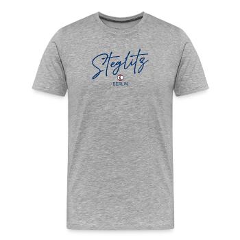Steglitz - Berlin Flagge - Berliner Bär - Männer Premium Bio T-Shirt - Grau meliert - Vorne - Damien (186cm)