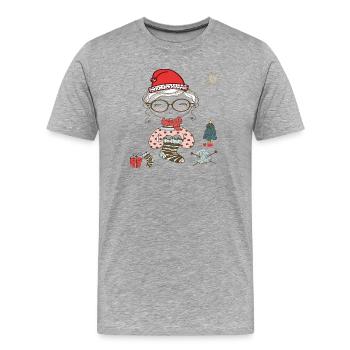 Grandma Knits Socks - Men's Premium Organic T-Shirt - heather grey - Front - Damien (186cm)