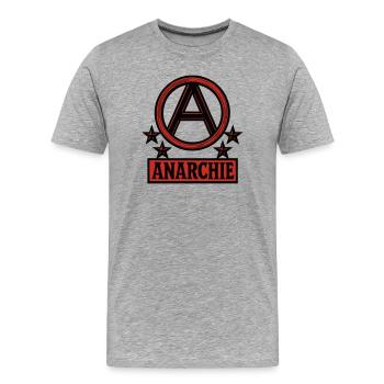 Anarchie – Punk – Revolution - Männer Premium Bio T-Shirt - Grau meliert - Vorne - Damien (186cm)