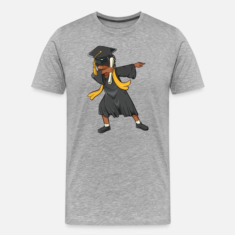 Afro Dabbing Mädchen Abschlussklasse 2026 - Männer Premium Bio T-Shirt - Grau meliert