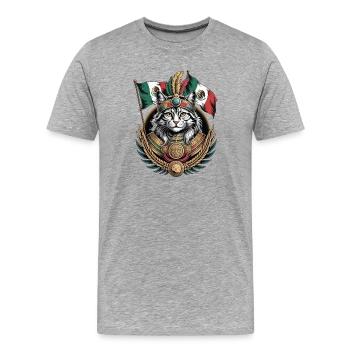 Maja Mexico Chat - T-shirt bio Premium Homme - gris chiné - Devant - Damien (186cm)