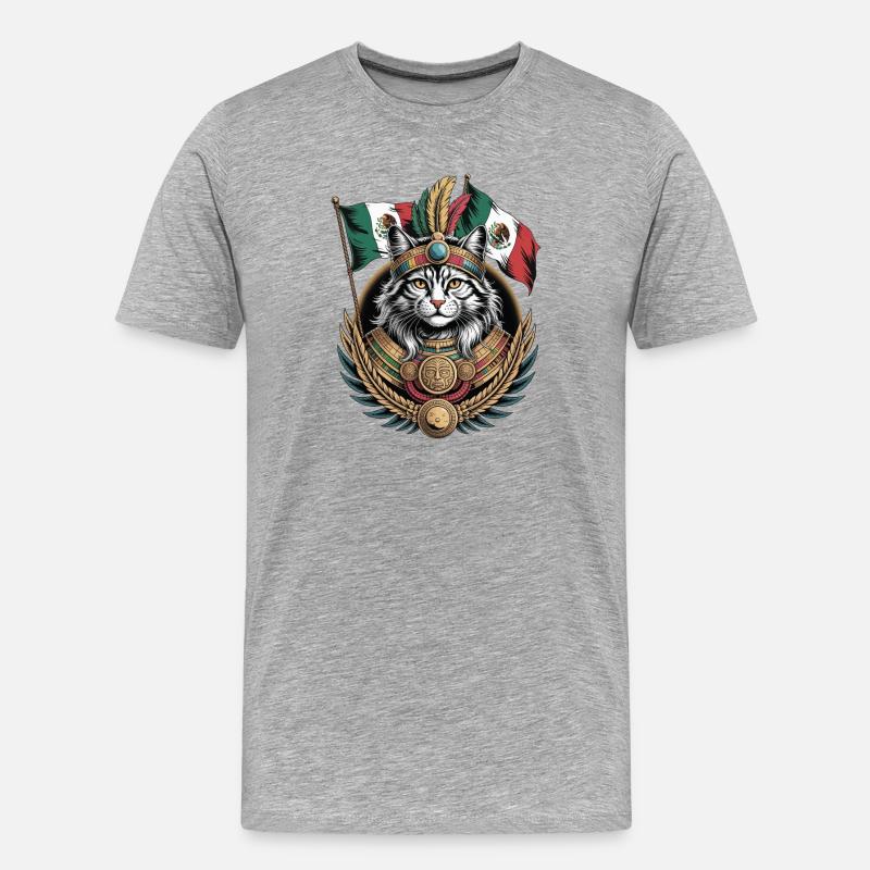 Maja Mexiko Katze - Männer Premium Bio T-Shirt - Grau meliert