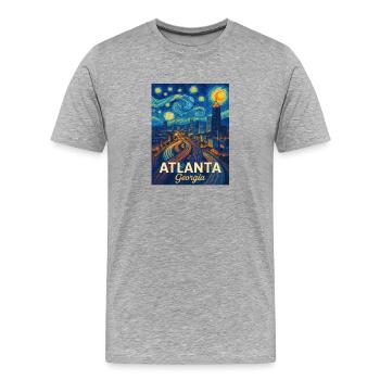 Atalanta Georgia - Männer Premium Bio T-Shirt - Grau meliert - Vorne - Damien (186cm)