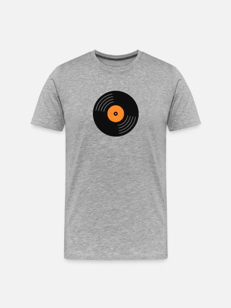 Orange Label Vinyl - Männer Premium Bio T-Shirt - Grau meliert