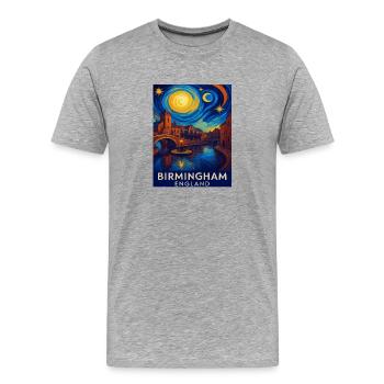 Birmingham England - Männer Premium Bio T-Shirt - Grau meliert - Vorne - Damien (186cm)