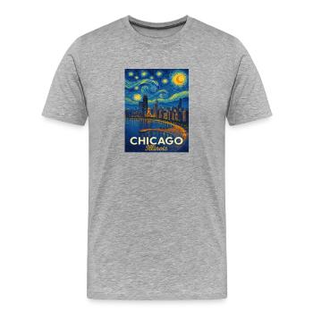 Chicago Illinois - Männer Premium Bio T-Shirt - Grau meliert - Vorne - Damien (186cm)