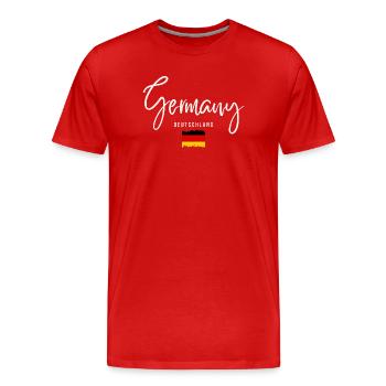 Né en Allemagne, racines allemandes - T-shirt bio Premium Homme - rouge - Devant - Damien (186cm)