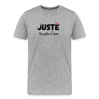 Nur ein Wintermädchen-Geschenk - Männer Premium Bio T-Shirt - Grau meliert - Vorne - Damien (186cm)