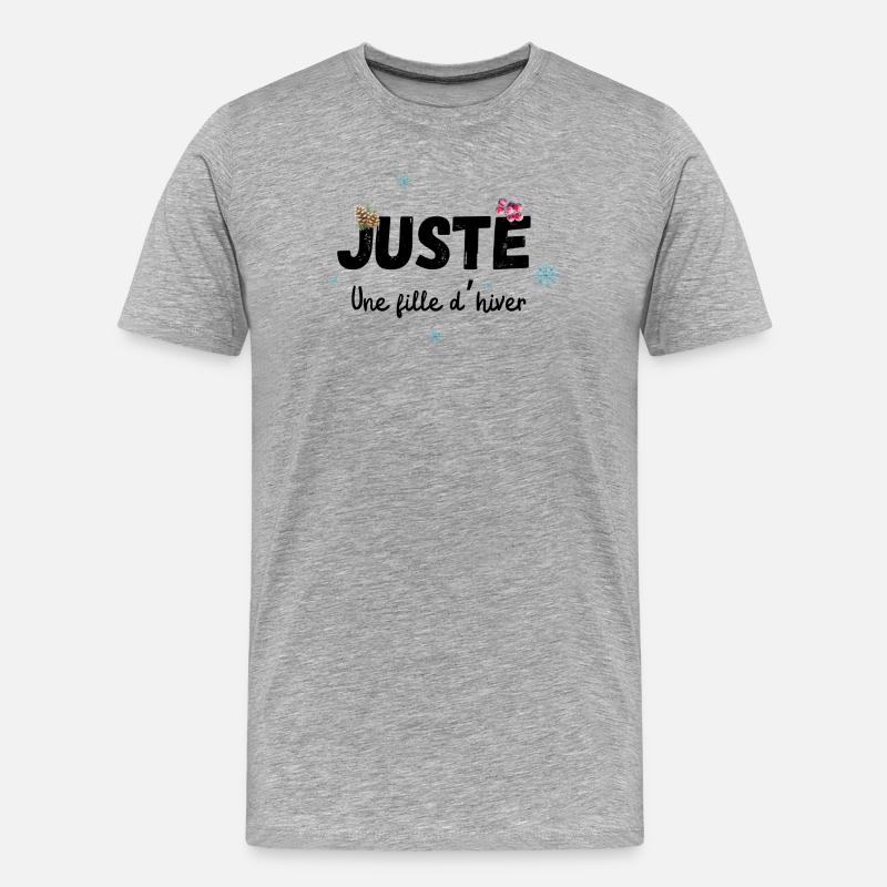 Nur ein Wintermädchen-Geschenk - Männer Premium Bio T-Shirt - Grau meliert