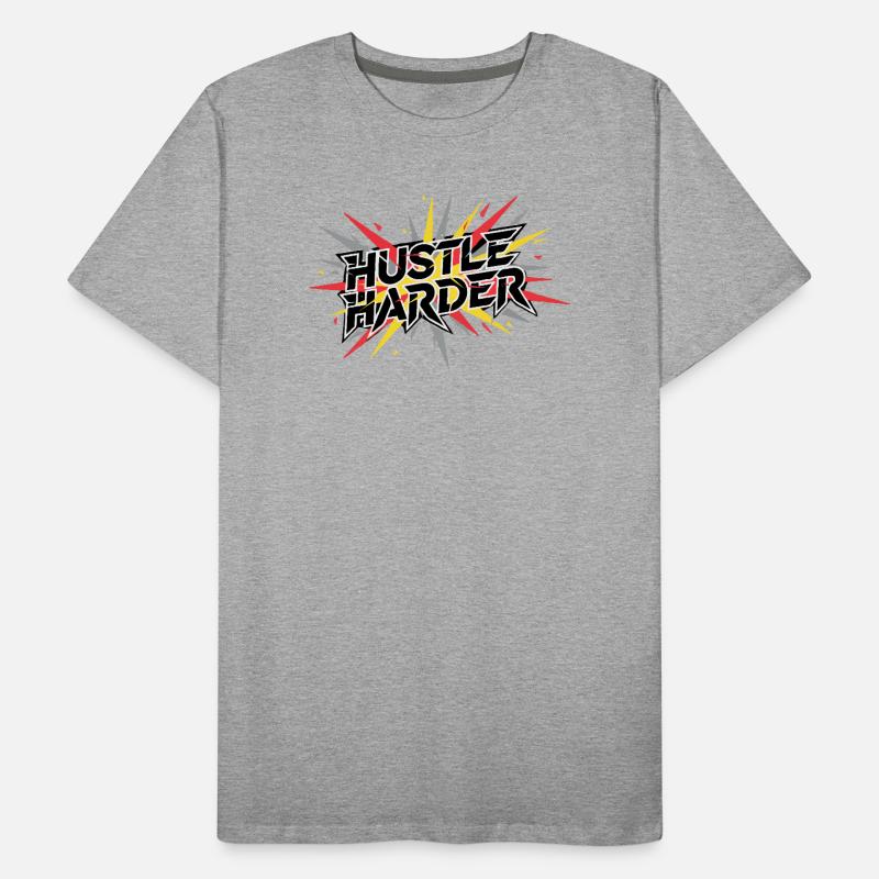 Hustle Harder Graffiti Pulse Männer Premium Bio T-Shirt