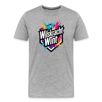 La volonté gagne : une motivation colorée - T-shirt bio Premium Homme - gris chiné - Devant - Damien (186cm)