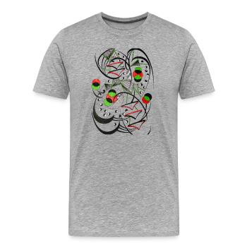 Cercle, lignes, chaos, abstrait - T-shirt bio Premium Homme - gris chiné - Devant - Damien (186cm)