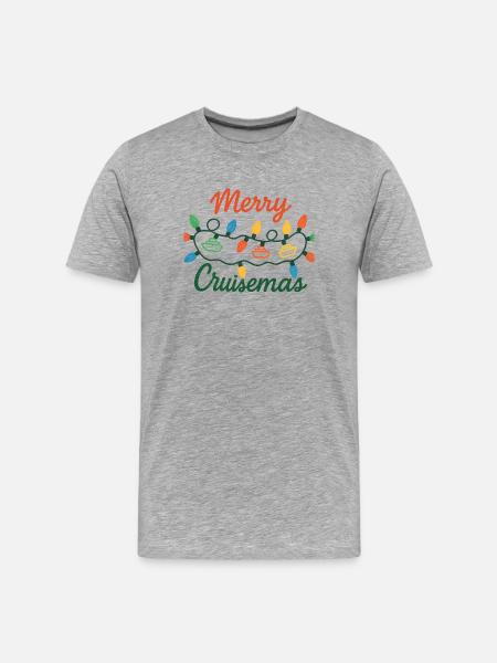 Merry Cruise Christmas Lights - Men's Premium Organic T-Shirt - heather grey