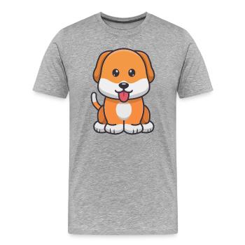 Cute dog - Men's Premium Organic T-Shirt - heather grey - Front - Damien (186cm)