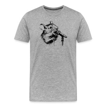 Singing Mouse - Men's Premium Organic T-Shirt - heather grey - Front - Damien (186cm)