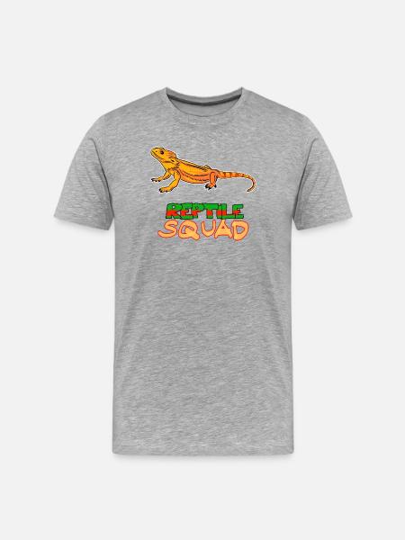 Reptile Squad Bearded Dragon Fun Design - Men's Premium Organic T-Shirt - heather grey