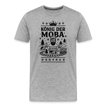 Modellbahn König - Männer Premium Bio T-Shirt - Grau meliert - Vorne - Damien (186cm)
