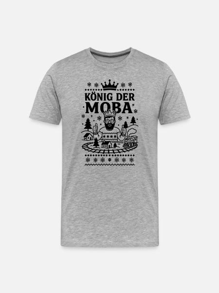 Modellbahn König - Männer Premium Bio T-Shirt - Grau meliert