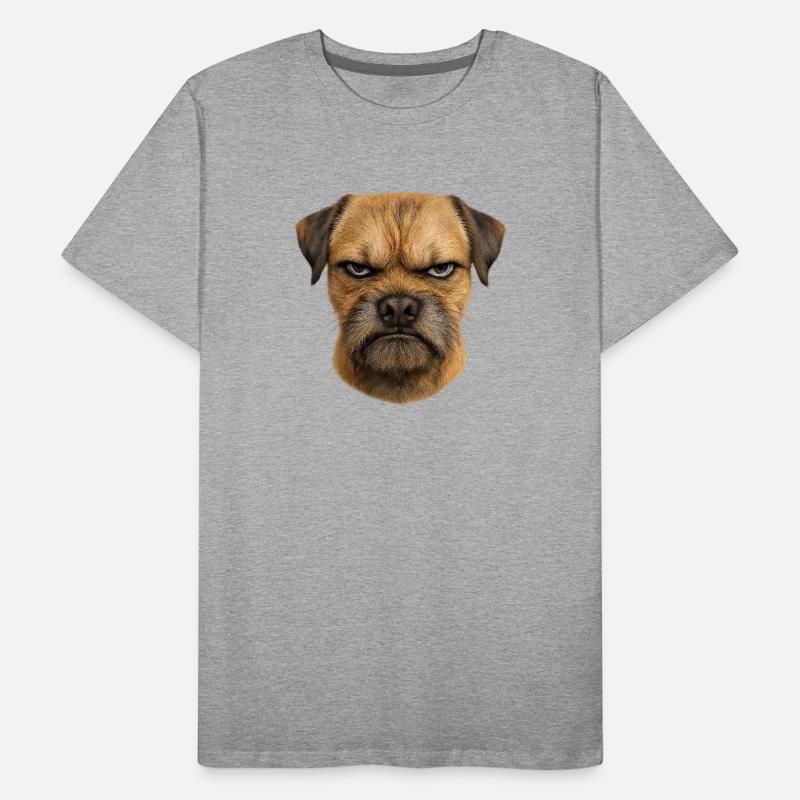 Grim Dog Face | Border Terrier Men's Premium Organic T-Shirt