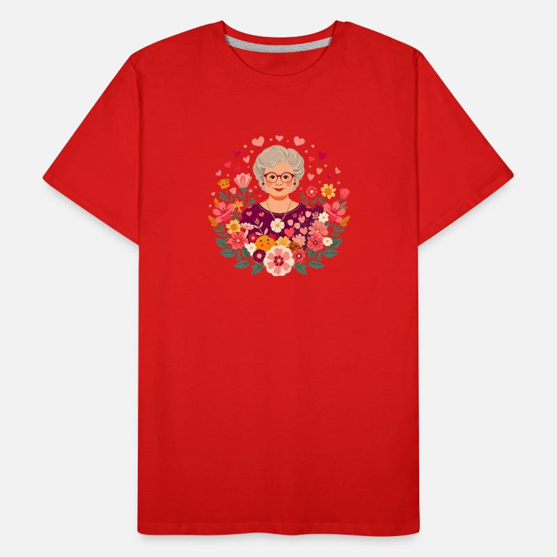 Blumen-Großmutter Männer Premium Bio T-Shirt