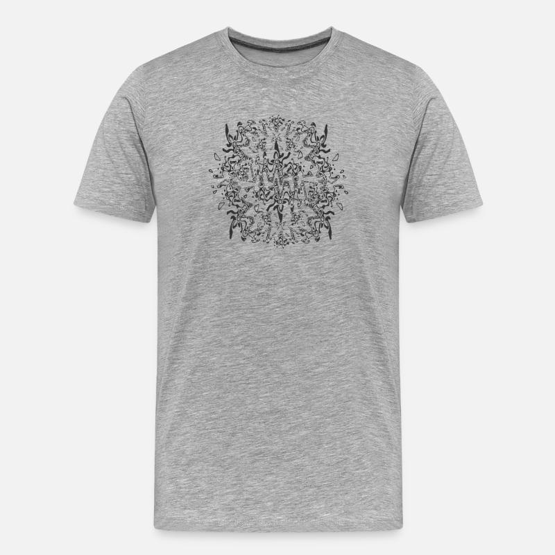 Kaleidoskopisches Ornament Muster - Männer Premium Bio T-Shirt - Grau meliert