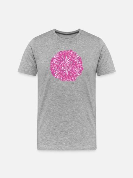 Circle Rose Pink Pattern - Men's Premium Organic T-Shirt - heather grey