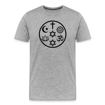 Interreligious Symbol of Peace | Religions - Men's Premium Organic T-Shirt - heather grey - Front - Damien (186cm)
