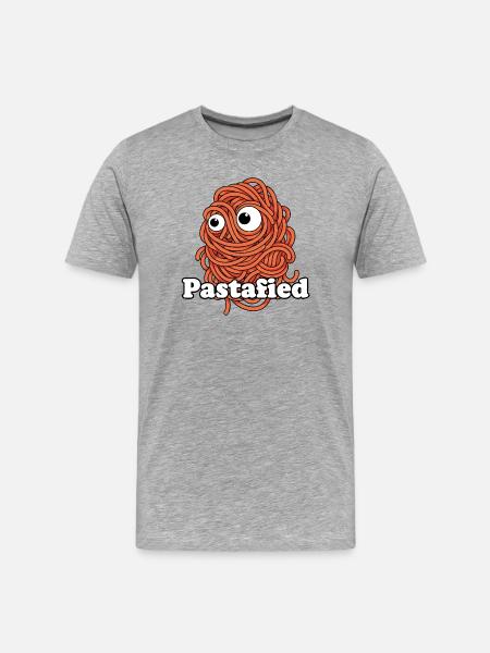 Pastafied Nudelnmonster - Männer Premium Bio T-Shirt - Grau meliert