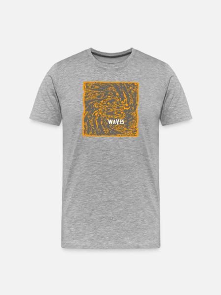 Orange Wave Pattern Art - Men's Premium Organic T-Shirt - heather grey