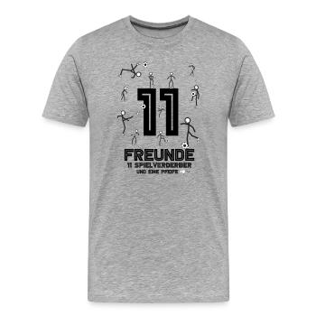 Soccer - Men's Premium Organic T-Shirt - heather grey - Front - Damien (186cm)