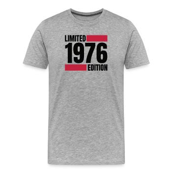 Edition limitée 1976 – Original depuis '76 - T-shirt bio Premium Homme - gris chiné - Devant - Damien (186cm)