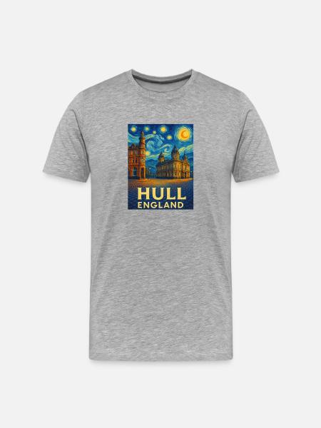 Hull, Angleterre - T-shirt bio Premium Homme - gris chiné