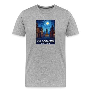 Glasgow Schottland - Männer Premium Bio T-Shirt - Grau meliert - Vorne - Damien (186cm)