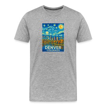 Denver Colorado - Männer Premium Bio T-Shirt - Grau meliert - Vorne - Damien (186cm)