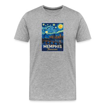 Memphis Tennessee - Men's Premium Organic T-Shirt - heather grey - Front - Damien (186cm)