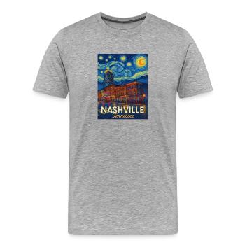 Nashville Tennessee - Männer Premium Bio T-Shirt - Grau meliert - Vorne - Damien (186cm)