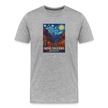 New Orleans Louisiana - Männer Premium Bio T-Shirt - Grau meliert - Vorne - Damien (186cm)