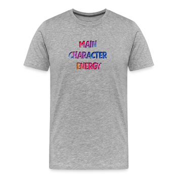 main character energy - Men's Premium Organic T-Shirt - heather grey - Front - Damien (186cm)