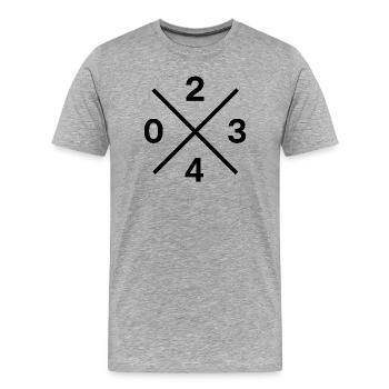 Code téléphonique 0234 – Bochum Ruhrpott Original - T-shirt bio Premium Homme - gris chiné - Devant - Damien (186cm)