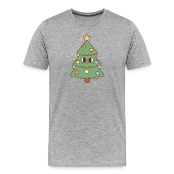 Weihnachtsbaum - Männer Premium Bio T-Shirt - Grau meliert - Vorne - Damien (186cm)